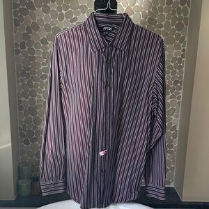 Apt. 9 Men's Maroon Striped Button Down Shirt